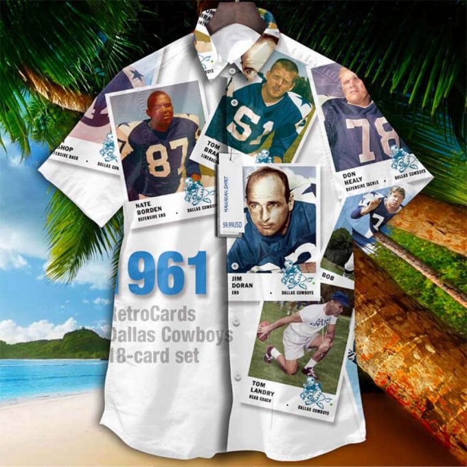 Dallas Cowboys 1961 Retrocards Set Vintage Aloha Hawaiian Shirt 2
