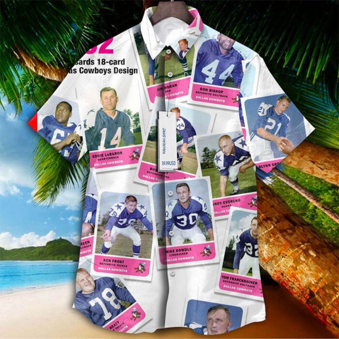 Dallas Cowboys 1962 Retrocards Set Vintage Aloha Hawaiian Shirt 2