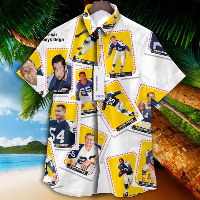 Dallas Cowboys 1964 Retrocards Set Vintage Aloha Hawaiian Shirt 2