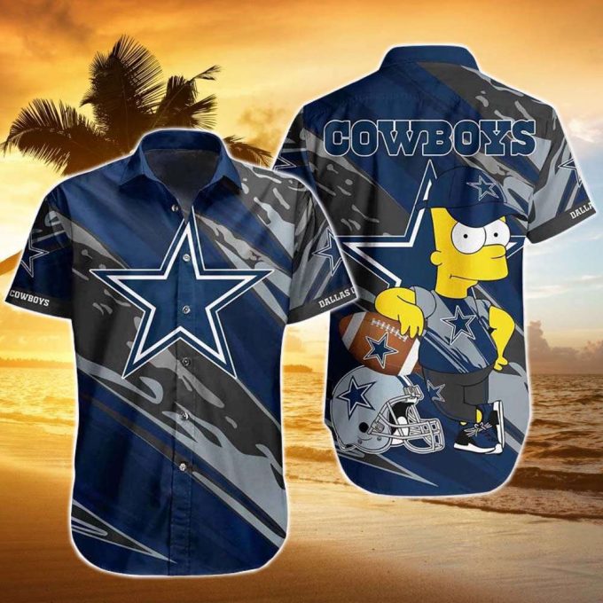 Dallas Cowboys Bart Simpson Hawaiian Shirt, Gift For Fan 2