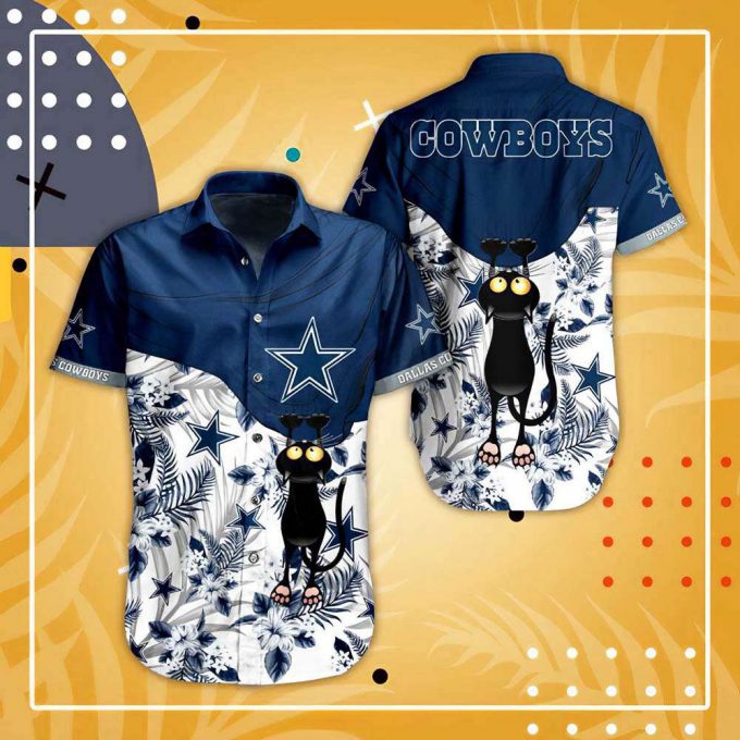 Dallas Cowboys Funny Cat Hawaiian Shirt 2
