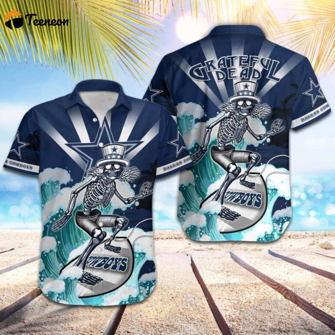 Dallas Cowboys Grateful Dead 3D Hawaiian Shirt 1