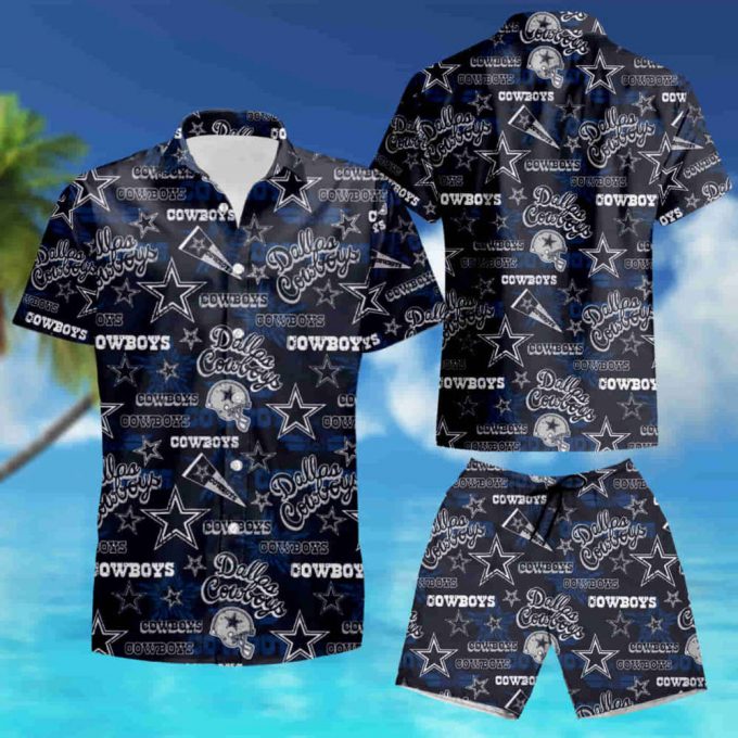 Dallas Cowboys Nfl Full 3D Hawaiian Shirt White Men Women Beach Wear Short Sleeve Hawaii Shirt Summer Shirt 2