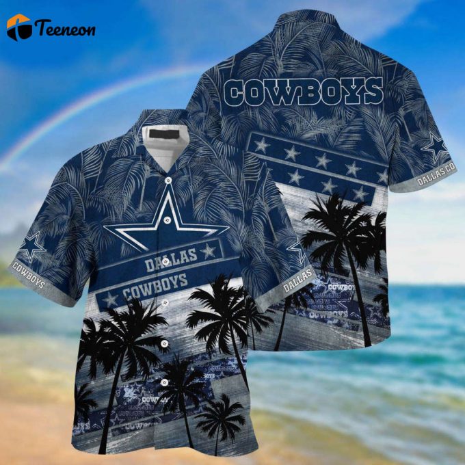 Dallas Cowboys Star Palm Tree Pattern Hawaiian Shirt, Limited Summer Shirt 1