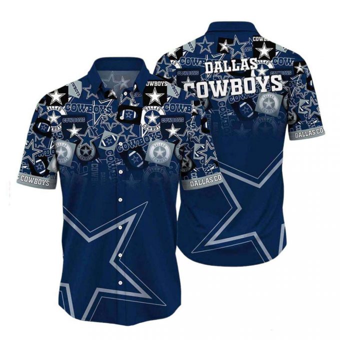 Dallas Cowboys Sticker Pattern Hawaiian Shirt, New Gift For Summer 2