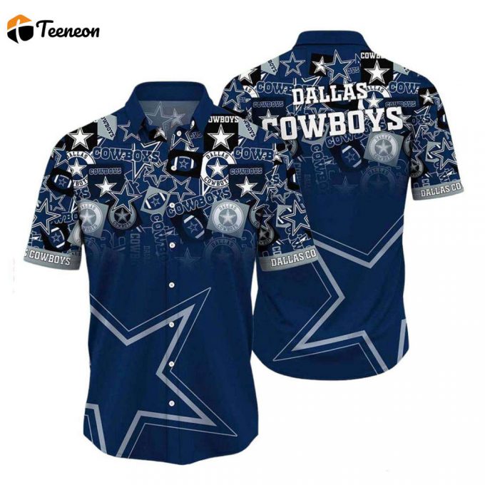 Dallas Cowboys Sticker Pattern Hawaiian Shirt, New Gift For Summer 1