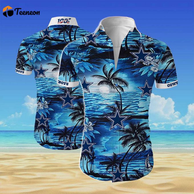 Dallas Cowboys Team Summer Short Sleeve Hawaiian Beach Shirt 1