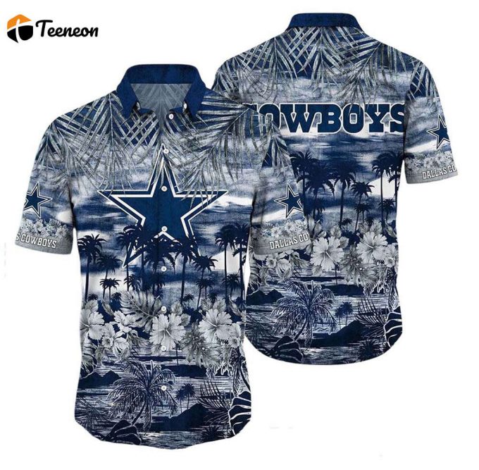 Dallas Cowboys Tropical Island Pattern Hawaiian Shirt, Gift For Fan 1