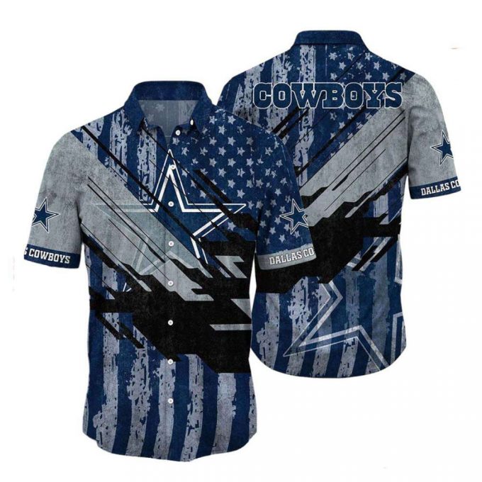 Dallas Cowboys Vtg American Flag Background Hawaiian Shirt, Gift For Fans 2