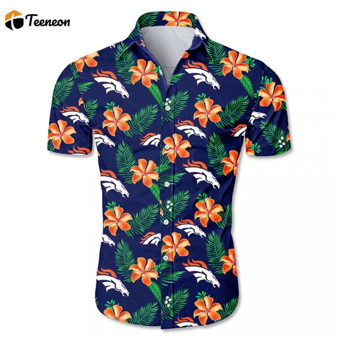 Denver Broncos Tropical Flower Hawaiian Beach Shirt 1