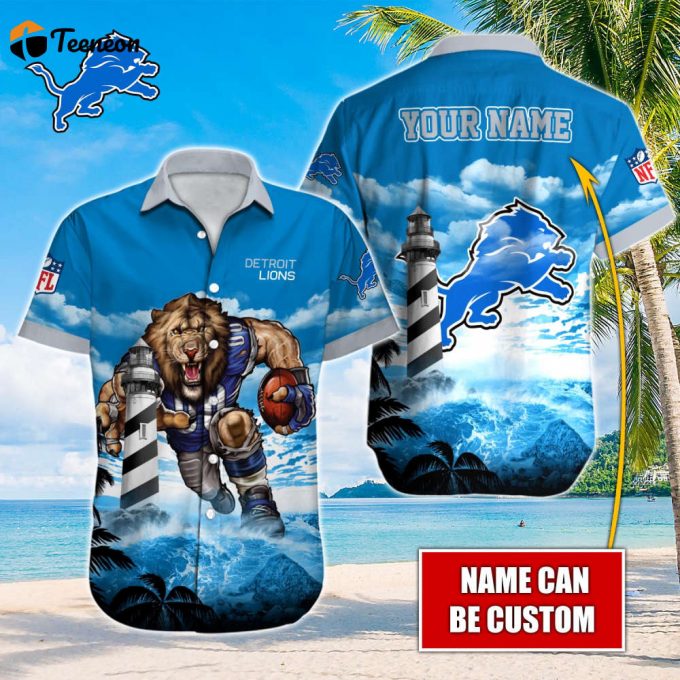 Detroit Lions Nfl-Hawaiian Shirt Custom 1