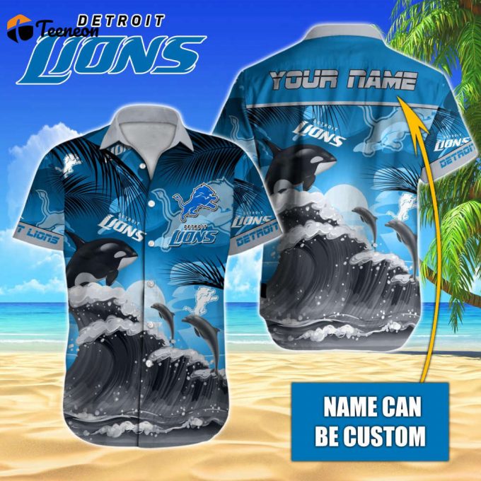 Detroit Lions Nfl-Hawaiian Shirt Custom 1