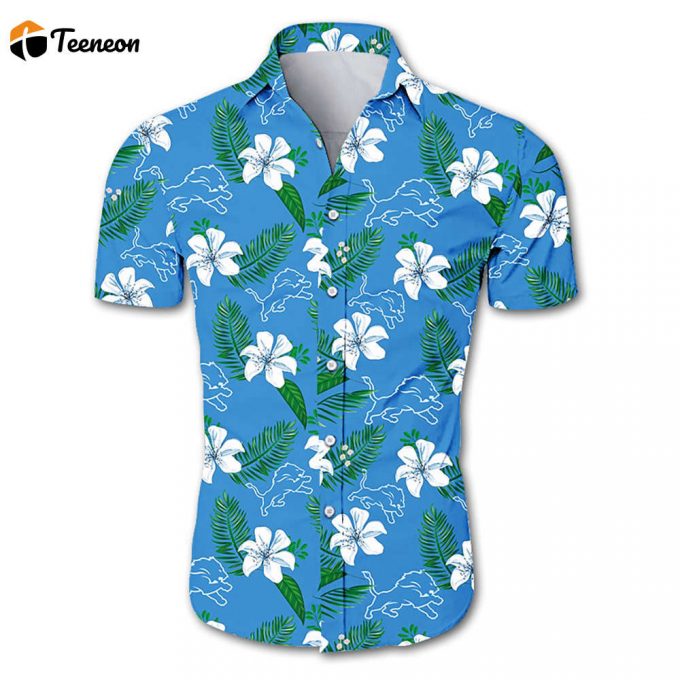 Detroit Lions Tropical Flower Hawaiian Beach Shirt 1