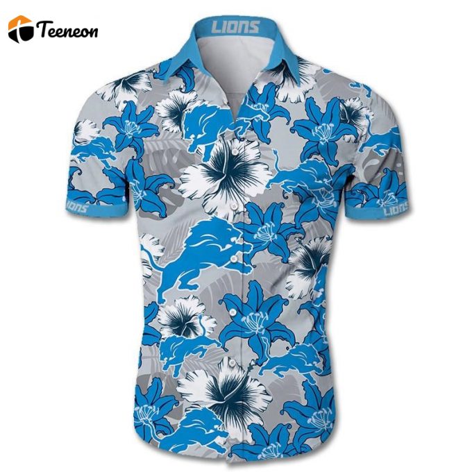 Detroit Lions Tropical Flower Hawaiian Shirt 1