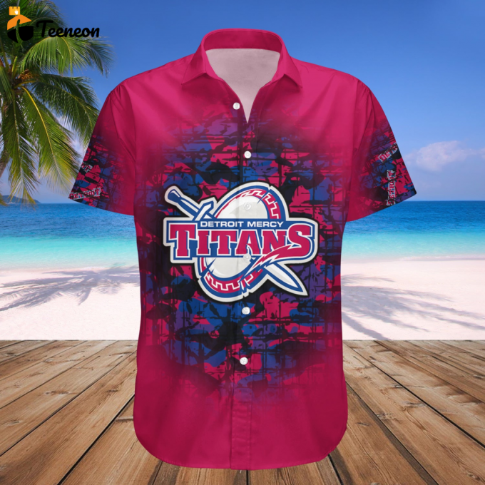 Detroit Mercy Titans Camouflage Vintage Hawaiian Shirt 1