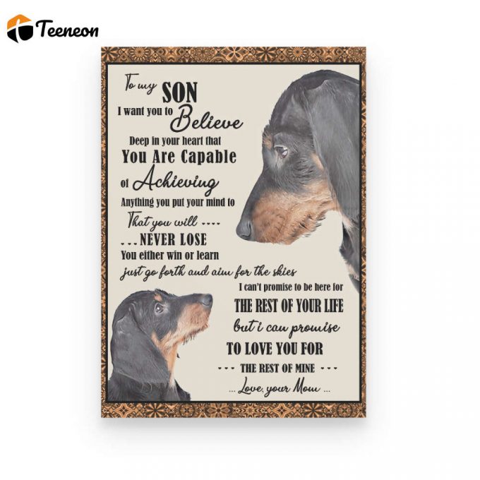 Dog Blanket - Dachshund My Son Poster Canvas 1