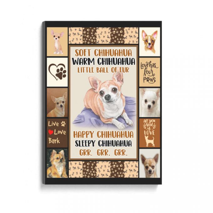 Dog Poster Canvas, All You Need Is Love, Happy Chihuahua. Gift For People Family Home Decor 2