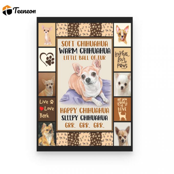 Dog Poster Canvas, All You Need Is Love, Happy Chihuahua. Gift For People Family Home Decor 1