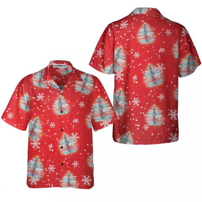Dragonfly Shaped Christmas Tree Shirt, Christmas Hawaiian Shirt 3