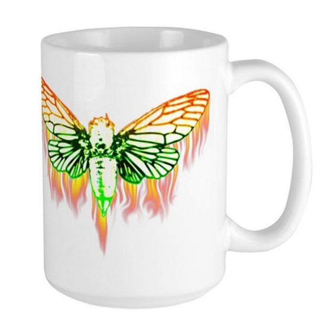 Flaming Cicada Ceramic Large Mug 3