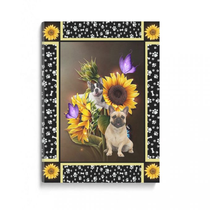 French Bulldog Dark Sunflower Poster Canvas 2