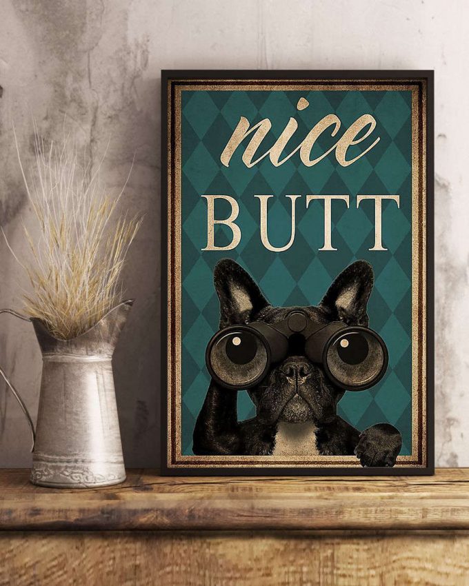 Frenchie Bulldog Nice Butt Vintage Poster, Canvas 4