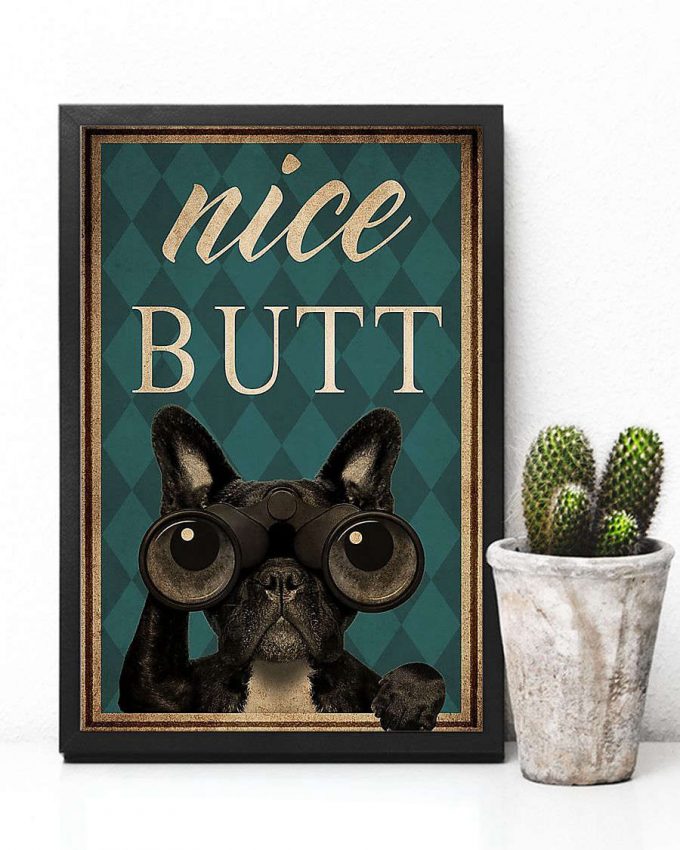 Frenchie Bulldog Nice Butt Vintage Poster, Canvas 5