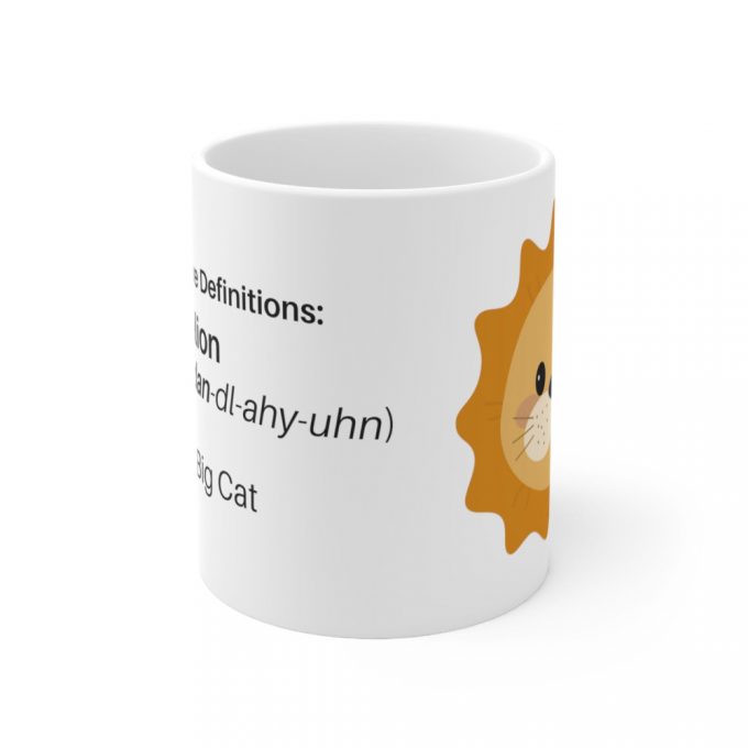 Funny Alternative Dandelion (Dandy Lion) Definition Mug, Fun Tea Or Coffee Mug 4