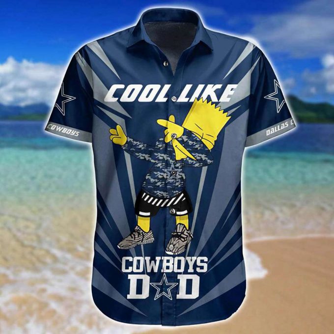 Funny Dallas Cowboys Bart Simpson Dabing Hawaiian Shirt 2