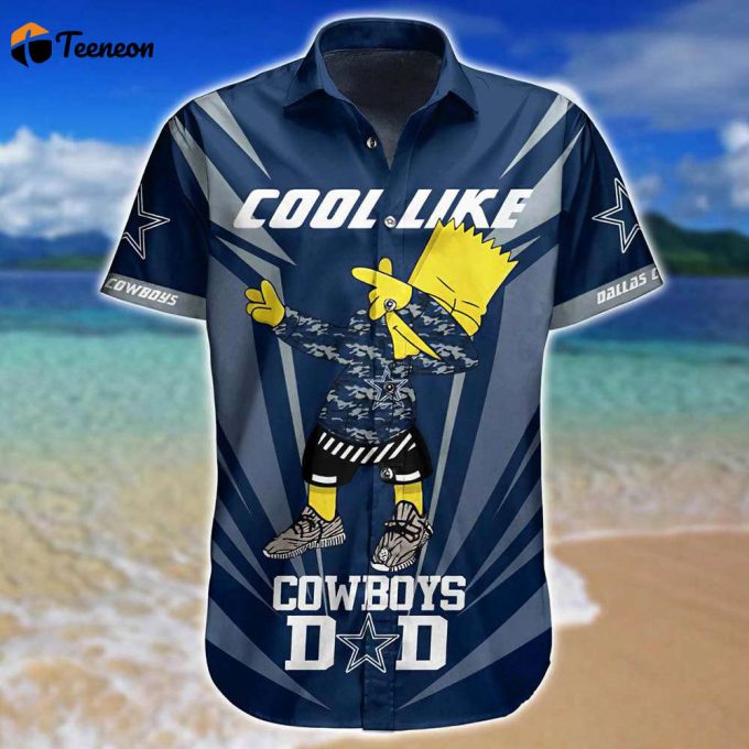 Funny Dallas Cowboys Bart Simpson Dabing Hawaiian Shirt 1