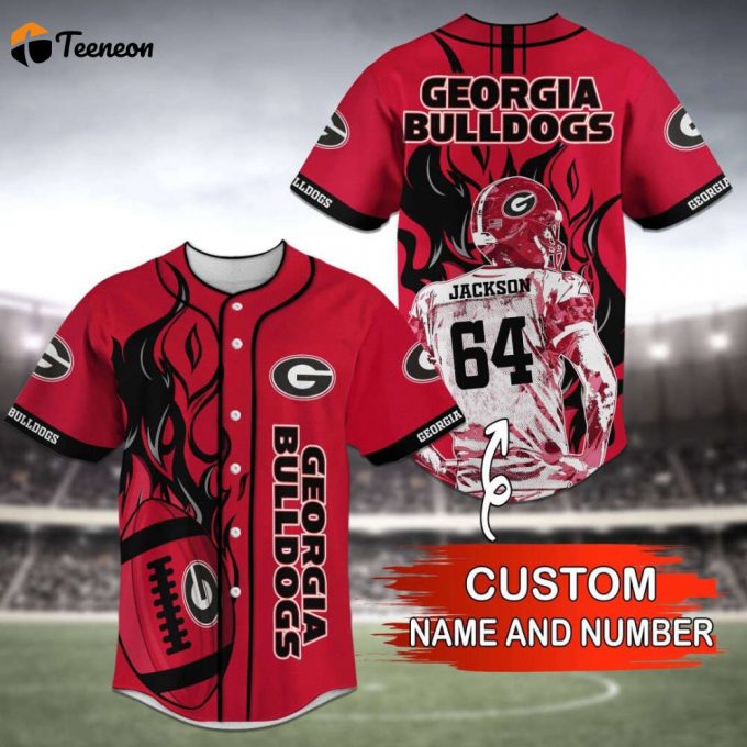 Georgia Bulldogs Baseball Jersey Personalized 2023 1