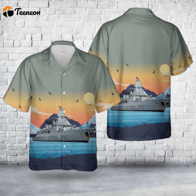 German Navy F219 Sachsen Sachsen-Class Frigate Hawaiian Shirt Gift For Dad Father Days 1