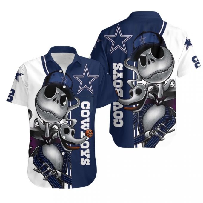Gift For Dallas Cowboys Fans, Jack Skellington Zero Cowboys 3D Hawaiian Shirt 2