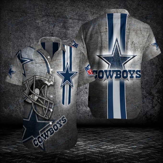 Gift For Fans, Dallas Cowboys Helmet 3D Hawaiian Shirt 2