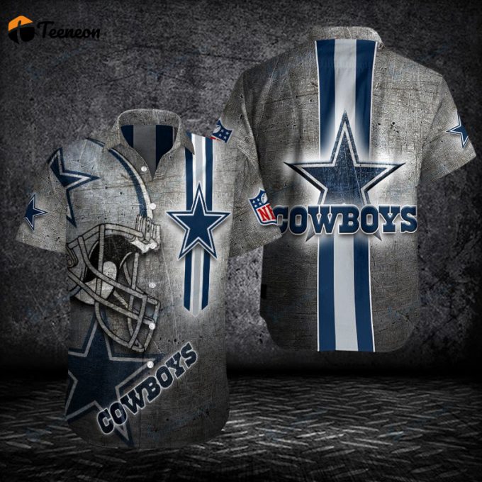 Gift For Fans, Dallas Cowboys Helmet 3D Hawaiian Shirt 1
