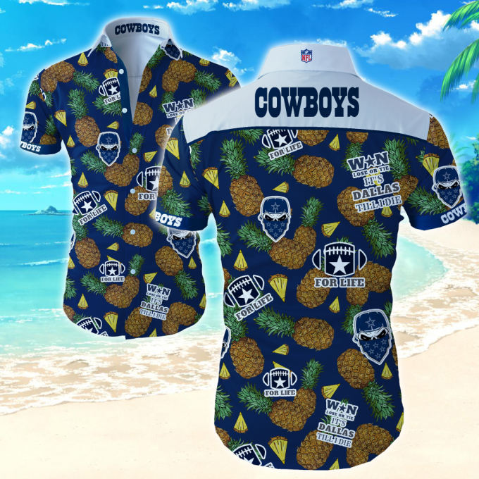 Gift For Fans, Dallas Cowboys Pineapple Graphic 3D Hawaiian Shirt 2