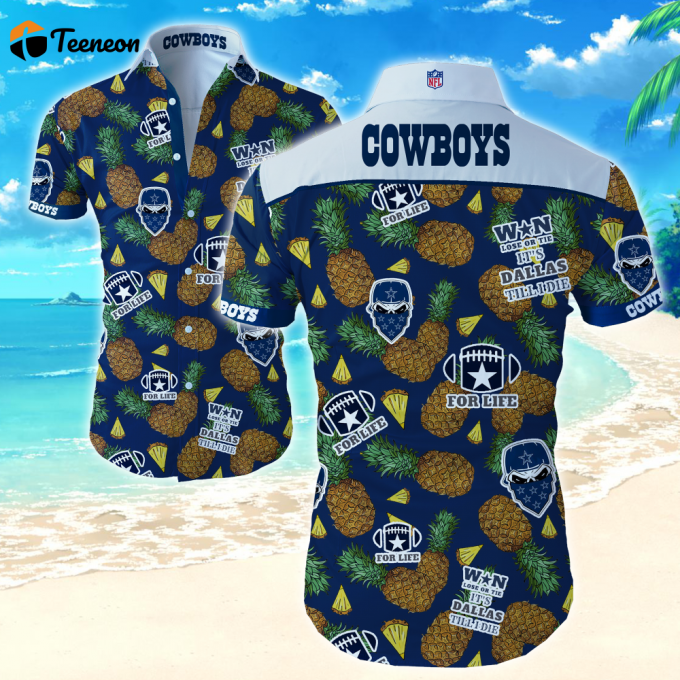 Gift For Fans, Dallas Cowboys Pineapple Graphic 3D Hawaiian Shirt 1