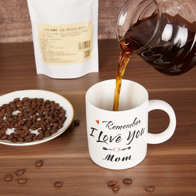 Gifts For Mom From Daughter Son, Remember I Love You Mom White Coffee Mugs For Women 3