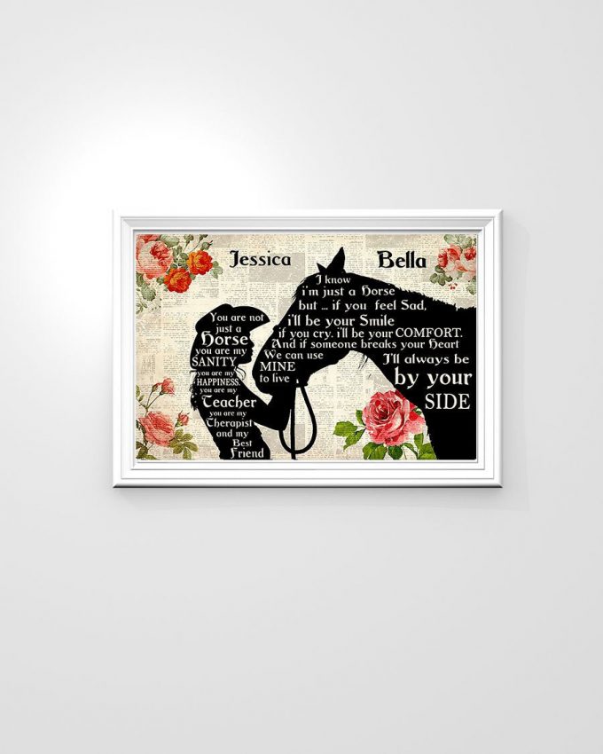 Girl And Horse Custom Name 3D All Over Printed Poster Horizontal 2