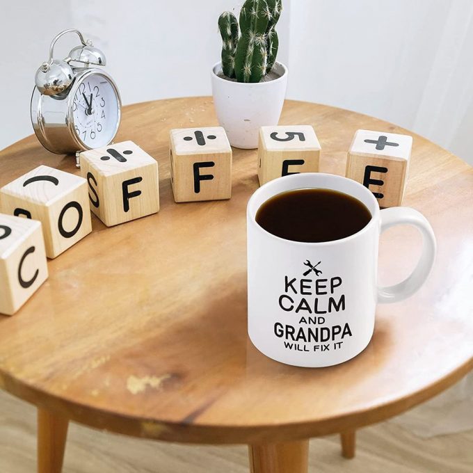 Grandpa Gifts, Keep Calm And Grandpa Will Fix It Coffee Mug 3