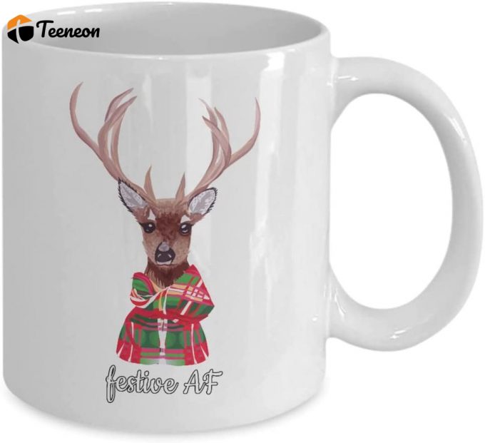 Holiday Reindeer Christmas Coffee Mug 2