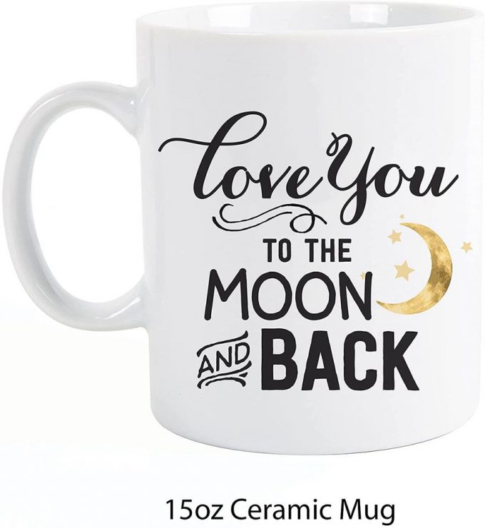 I Love You To The Moon Back Stars Design Coffee Mug 3