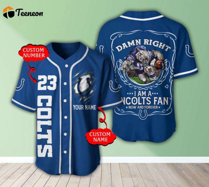 Indianapoiis Coits Personalized Baseball Jersey 1