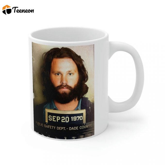 Jim Morrison Mugshot Coffee Mug 1