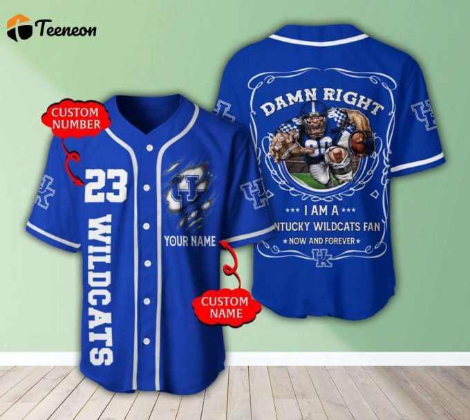 Kentucky Wiidcat Personalized Baseball Jersey 1