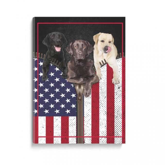 Labrador Retriever American Zipper Poster Canvas 2