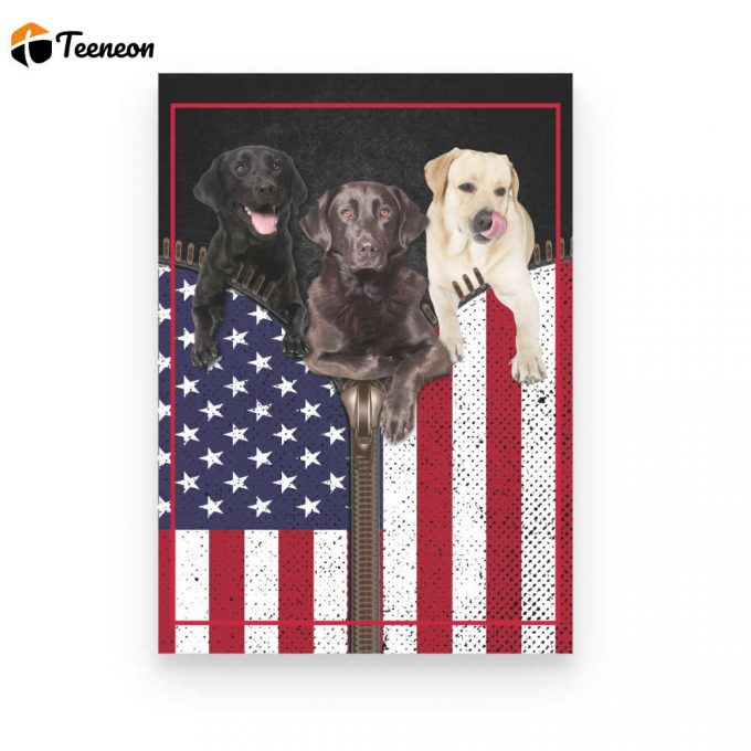 Labrador Retriever American Zipper Poster Canvas 1