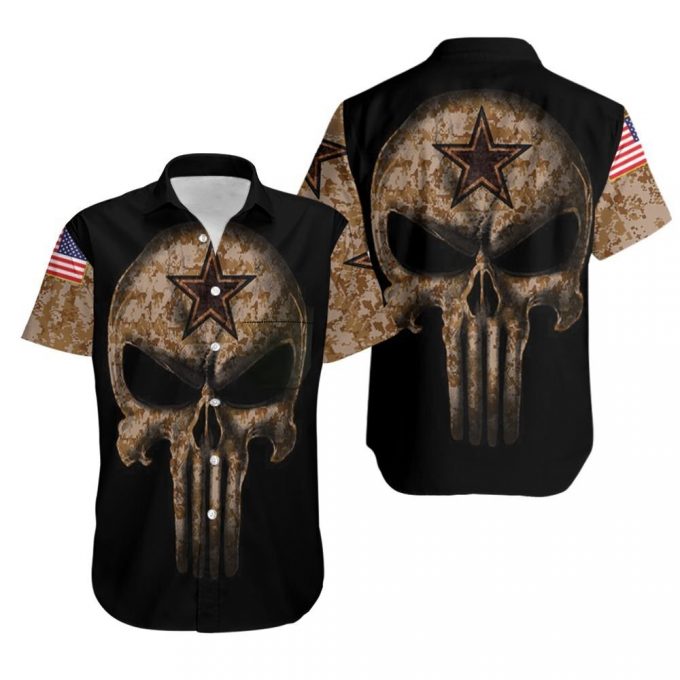 Limited Camouflage Skull Dallas Cowboys 3D Hawaiian Shirt 2