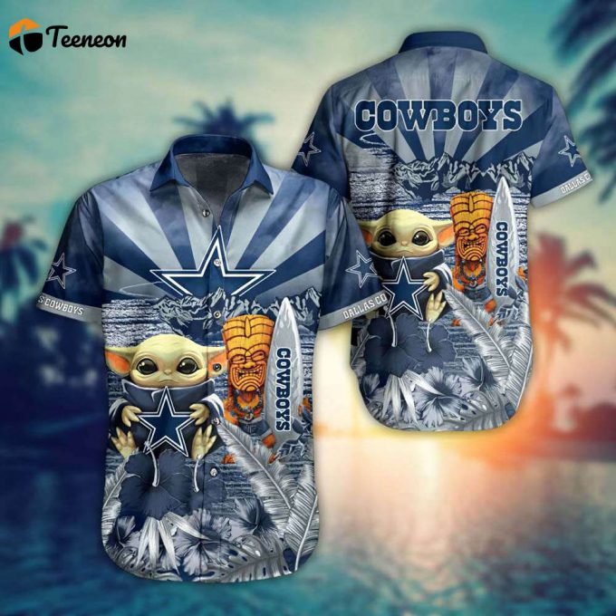 Limited Dallas Cowboys Cute Yoda Hug Cowboys Hawaiian Shirt 1