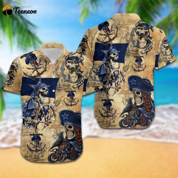 Limited Dallas Cowboys Pirates Skull Hawaiian Shirt 1
